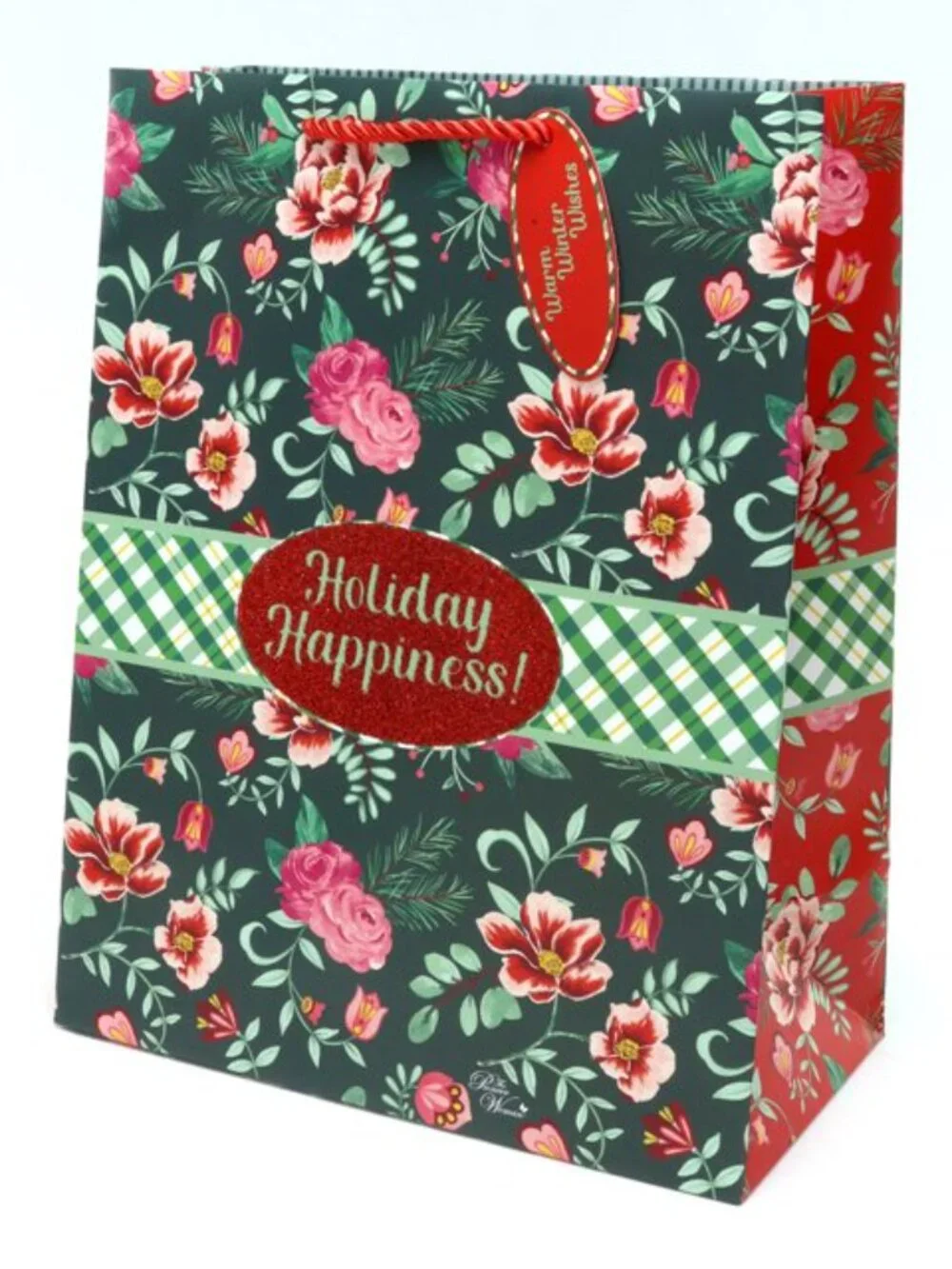 This set includes 5 Christmas gift bags featuring foil or glitter paper designs
